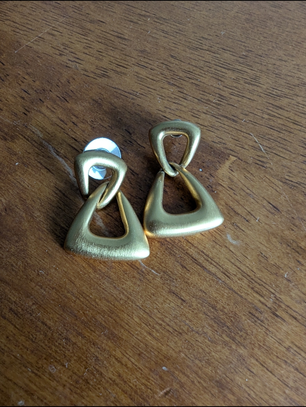 Source Unknown Matte Gold Geometric Drop Earrings